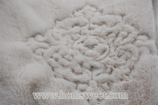 Elegant Embroidery Faux Fur Throw