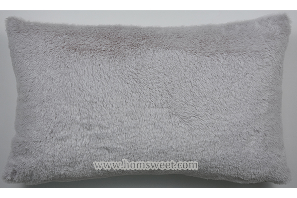 D Embroidery Botton printing Faux Fur Pillow 