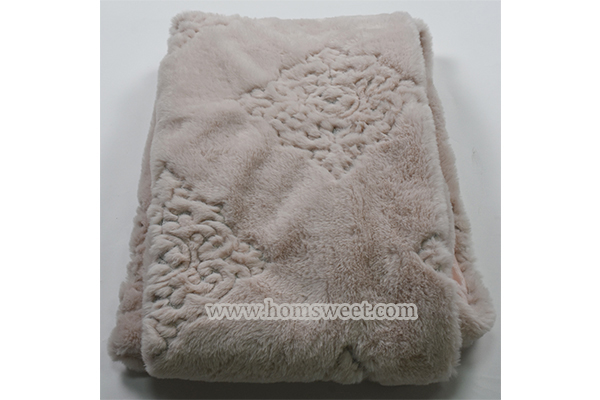 Elegant Embroidery Faux Fur Throw