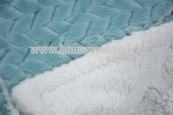 Hot Selling Jacquard Mink Fleece With Sherpa Throw