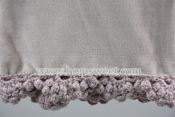 Fashion Mink Fleece Throw With Crochet Edge