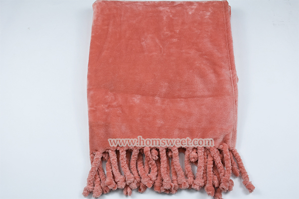 Hot Selling Mink Fleece Throw With Fringes