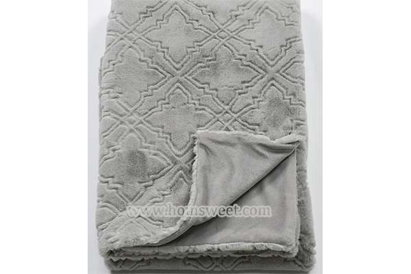 Fashion 3D Embossed Faux Fur Throw 