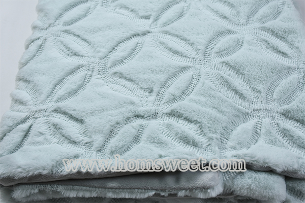 Elegant Quilted cuddle fur throw with micro plush backing