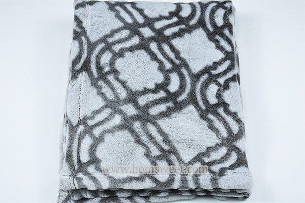  Hot Selling Bottom Printed &  Cutted  Mink Fleece Throw With  Fringes 