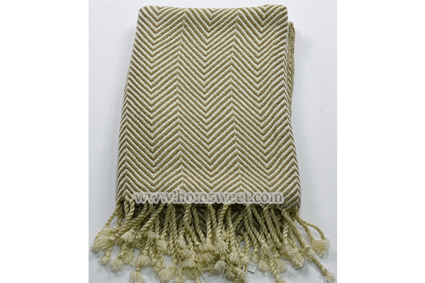 Elegant Herringbone Woven Throw