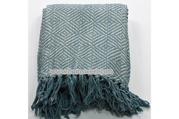 Elegant Chenille Woven Throw   