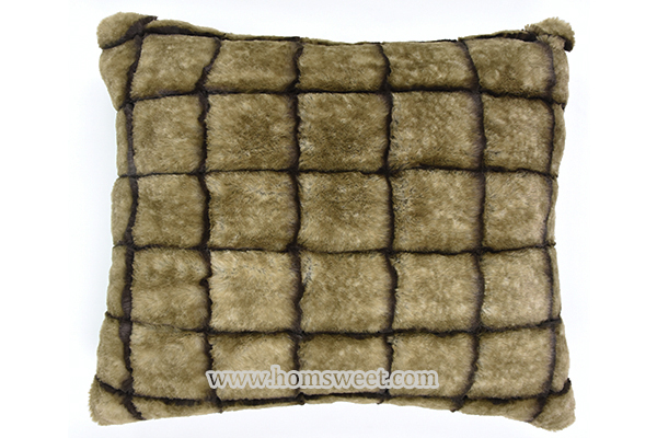 Super Luxury Fashion Jacquard  Faux Fur Pillow  