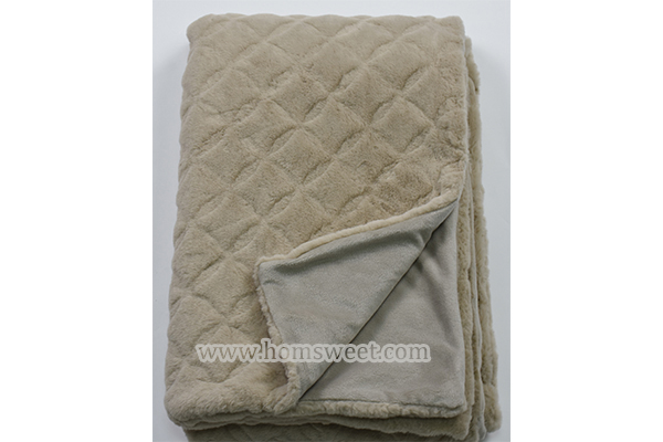 Fashion 3D Embossed Faux Fur Throw